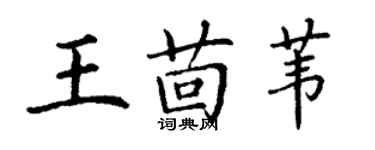 丁謙王茴葦楷書個性簽名怎么寫