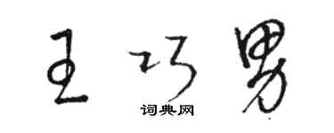 駱恆光王巧男草書個性簽名怎么寫