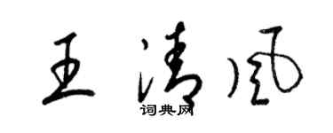 梁錦英王清風草書個性簽名怎么寫