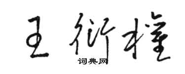 駱恆光王衍權草書個性簽名怎么寫