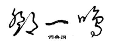 曾慶福鄧一鳴草書個性簽名怎么寫