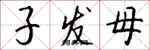 子發母怎么寫好看