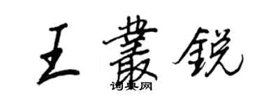 王正良王叢銳行書個性簽名怎么寫