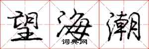 龐中華望海潮行書怎么寫