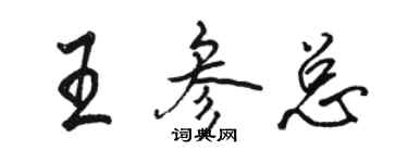 駱恆光王參總行書個性簽名怎么寫