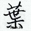 張標寫的硬筆楷書葉