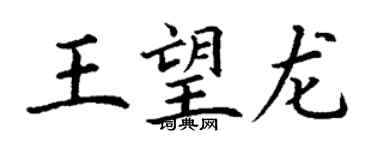 丁謙王望龍楷書個性簽名怎么寫