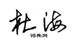 朱錫榮杜海草書個性簽名怎么寫