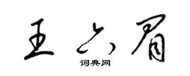 梁錦英王六眉草書個性簽名怎么寫