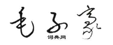 駱恆光毛子豪草書個性簽名怎么寫