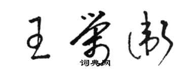 駱恆光王榮衛草書個性簽名怎么寫