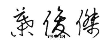 駱恆光葉俊傑草書個性簽名怎么寫