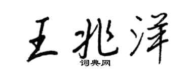 王正良王兆洋行書個性簽名怎么寫