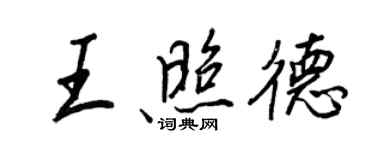 王正良王照德行書個性簽名怎么寫