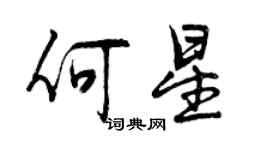 曾慶福何星行書個性簽名怎么寫