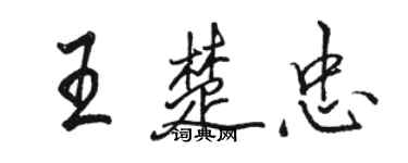 駱恆光王楚忠行書個性簽名怎么寫