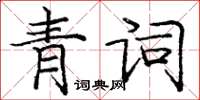 龐中華青詞楷書怎么寫