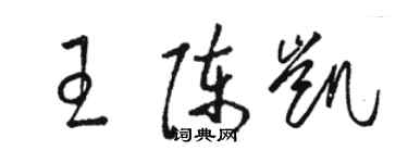 駱恆光王陳凱草書個性簽名怎么寫