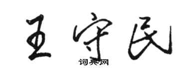 駱恆光王守民行書個性簽名怎么寫