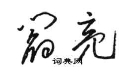 駱恆光閻亮草書個性簽名怎么寫