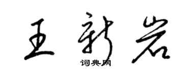 梁錦英王新岩草書個性簽名怎么寫