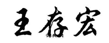 胡問遂王存宏行書個性簽名怎么寫