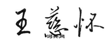 駱恆光王慈懷行書個性簽名怎么寫