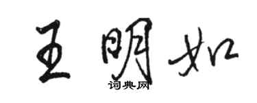駱恆光王明如行書個性簽名怎么寫