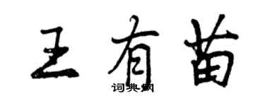 曾慶福王有苗行書個性簽名怎么寫