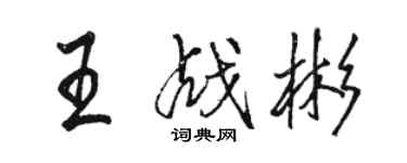 駱恆光王戰彬行書個性簽名怎么寫