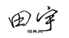 駱恆光田宇行書個性簽名怎么寫