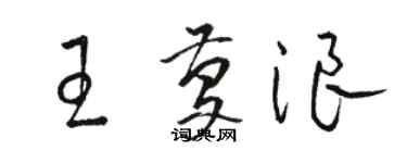 駱恆光王慶浪草書個性簽名怎么寫