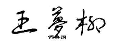 曾慶福王夢柳草書個性簽名怎么寫