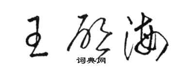 駱恆光王啟海草書個性簽名怎么寫