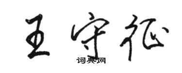 駱恆光王守征行書個性簽名怎么寫