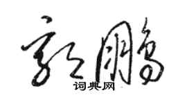 駱恆光郭鵬草書個性簽名怎么寫