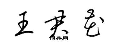 梁錦英王君花草書個性簽名怎么寫