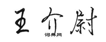 駱恆光王介尉行書個性簽名怎么寫