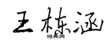 曾慶福王棟涵行書個性簽名怎么寫
