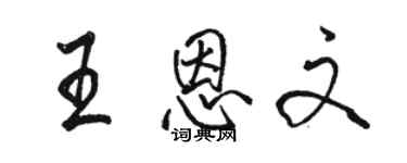 駱恆光王恩文行書個性簽名怎么寫