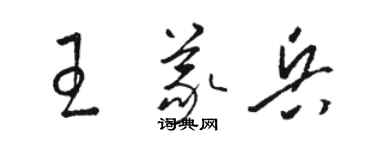 駱恆光王義兵草書個性簽名怎么寫