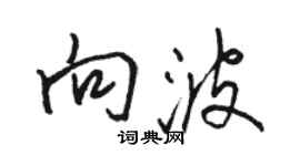 駱恆光向波行書個性簽名怎么寫