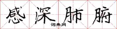 袁強感深肺腑楷書怎么寫