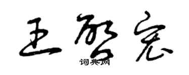 曾慶福王啟宏草書個性簽名怎么寫