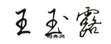 駱恆光王玉露行書個性簽名怎么寫