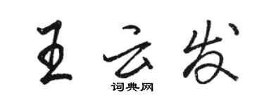駱恆光王雲發行書個性簽名怎么寫
