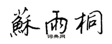 王正良蘇雨桐行書個性簽名怎么寫