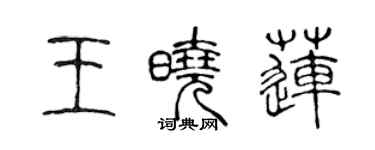 陳聲遠王曉蓮篆書個性簽名怎么寫