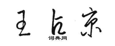 駱恆光王占京草書個性簽名怎么寫