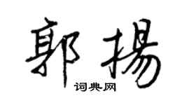 王正良郭揚行書個性簽名怎么寫
